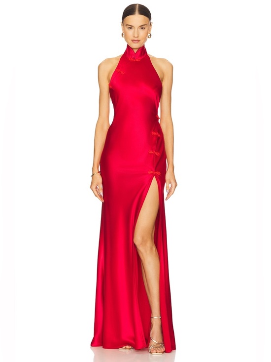 Sau Lee Women's Red Michelle Gown Size 10